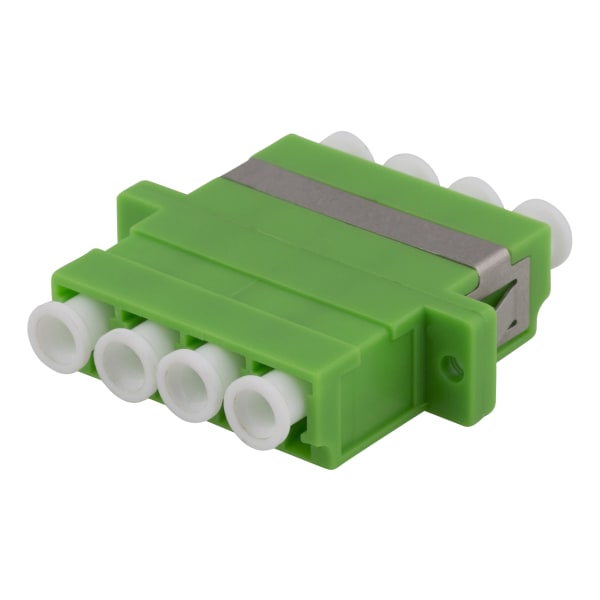 Fiber coupler snap-in, 4xLC-LC, Singlemode, duplex, green