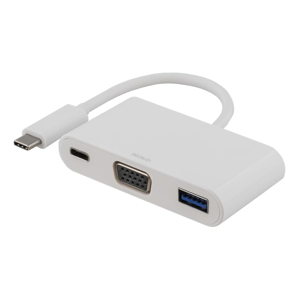 deltaco USBC>VGA USB TypeA adapter USBC FM charging 60W 1080P 5G