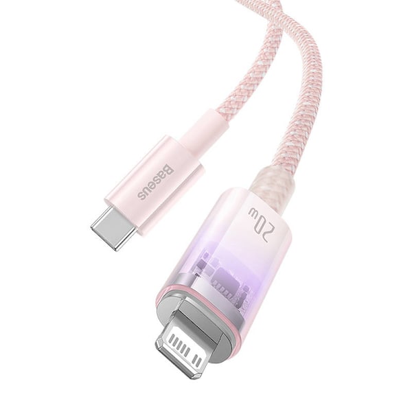 Pikalatauskaapeli Baseus USB-C - Lightning Explorer Series 1m, 20W (vaaleanpunainen)