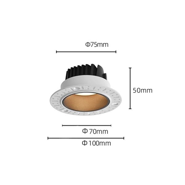 2-pack LED Infälld Downlight Vit och Svart Koppstil 10W Spotlight, 75mm Utskärning, 4000K
