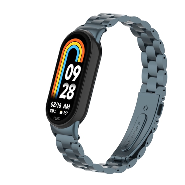Stilfuldt rustfrit stål armbånd til Xiaomi Mi Band 9 Grå