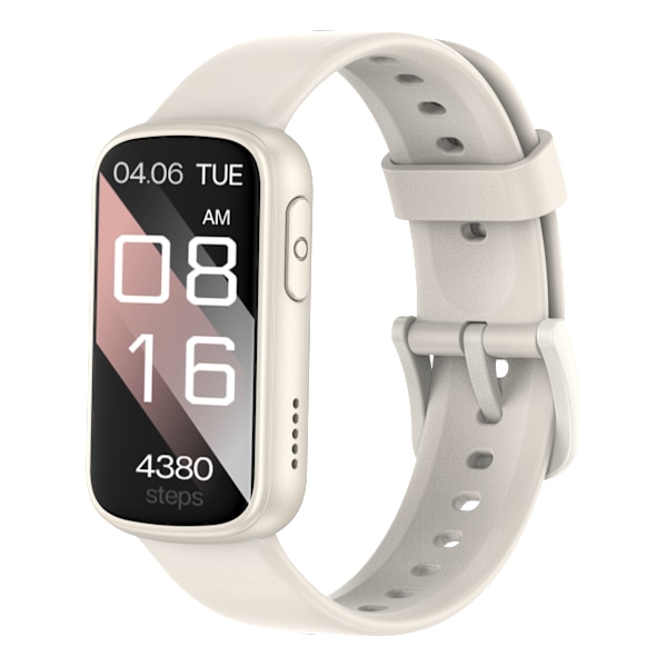 Smartwatch med EKG, puls- og blodtryksmåler, søvnmåler, skridttæller Beige