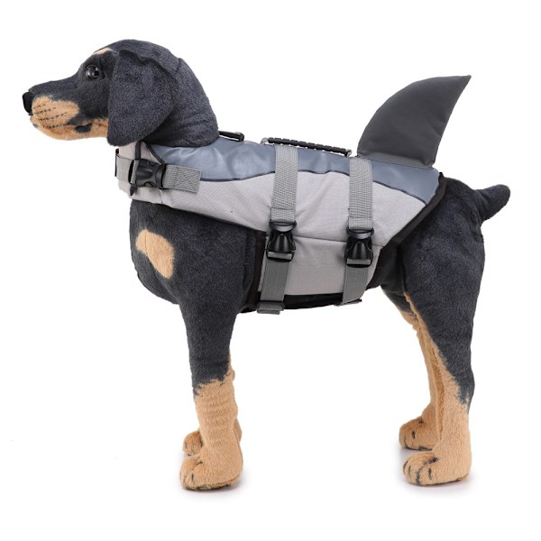 Redningsvest til hunde, kæledyrsflydevest med reflekterende striber LightGrey M LightGrey M