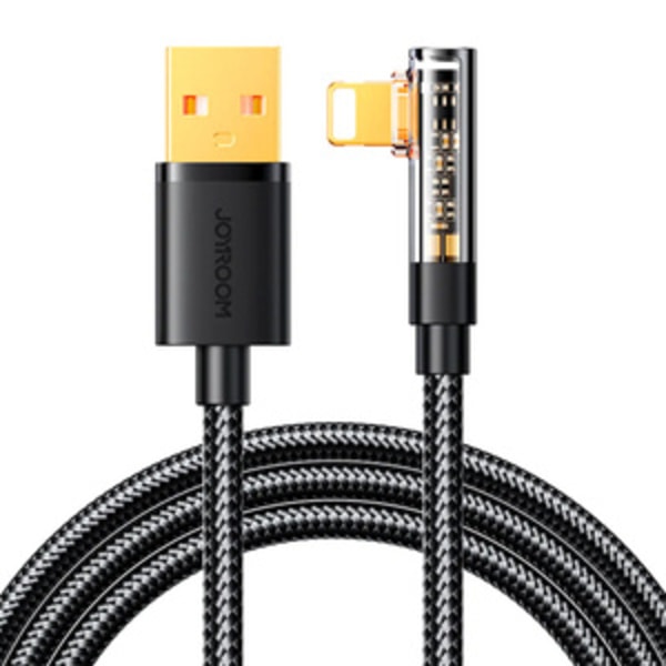 Vinkelkabel till USB-A / Lightning / 1,2 m Joyroom S-UL012A6 (svart)