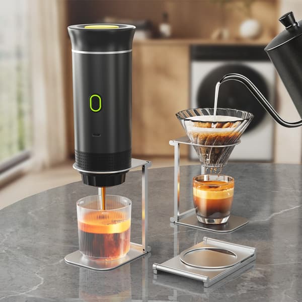 Bärbart Kaffemaskinsstativ i Rostfritt Stål: Justerbart, Vikbart och Lättviktigt