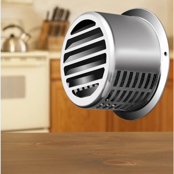 100MM rustfri ventilhætte til emhætteudluftning - cylindrisk ydervægskappe til køkken, vejrbestandig regnhætte, enkel overflademontering