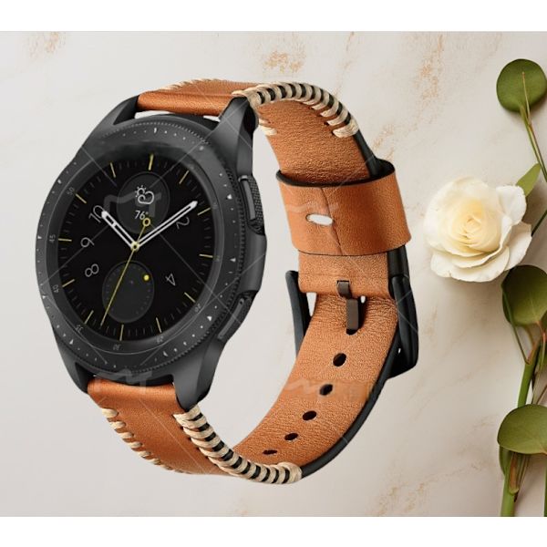 Brun læderrem til Samsung Smartwatch S3-22 Switch