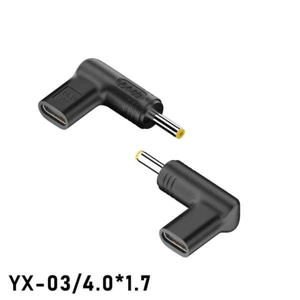 2-Pack Type-C Naaras - 20V Kulmattu DC Uros PD Trigger Sovitin - 100W USB-C Virransyöttö