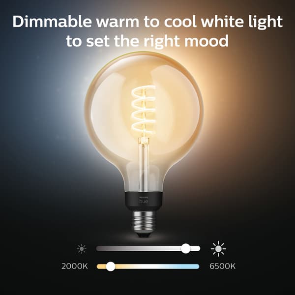 White Ambiance Filament E27 G125 Glob