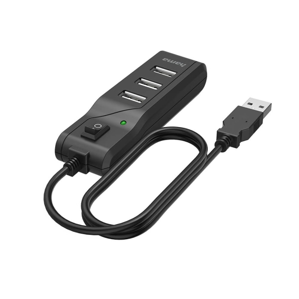 Hub USB-A 2.0 Switch 4x Portar 480 Mbit/s Svart