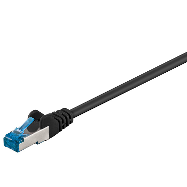 Patchkabel CAT 6A, S/FTP (PiMF), svart, 1 m