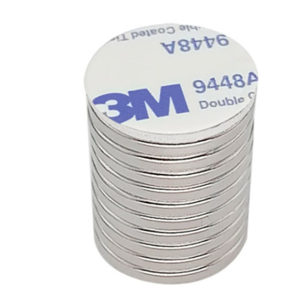 INF 10-pack superstarka neodymmagneter med självhäftande baksida Silver 8 x 3 mm