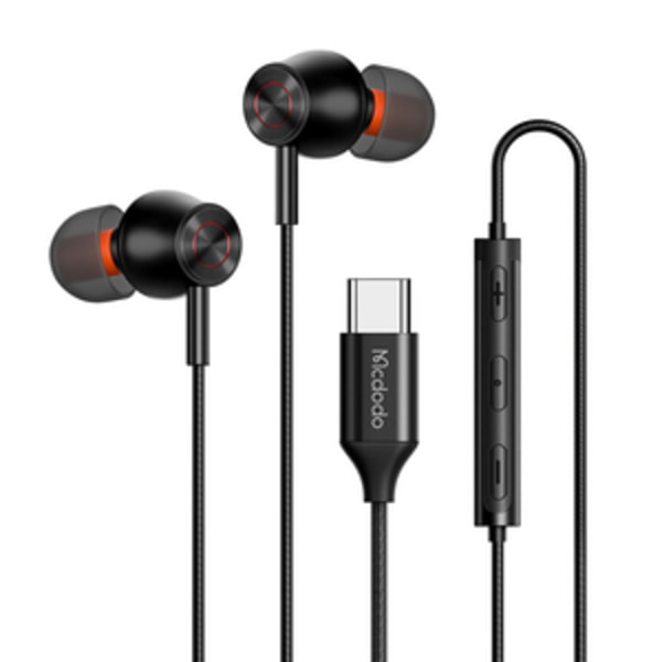 Mcdodo HP-3490 in-ear, langalliset kuulokkeet, USB-C (musta)