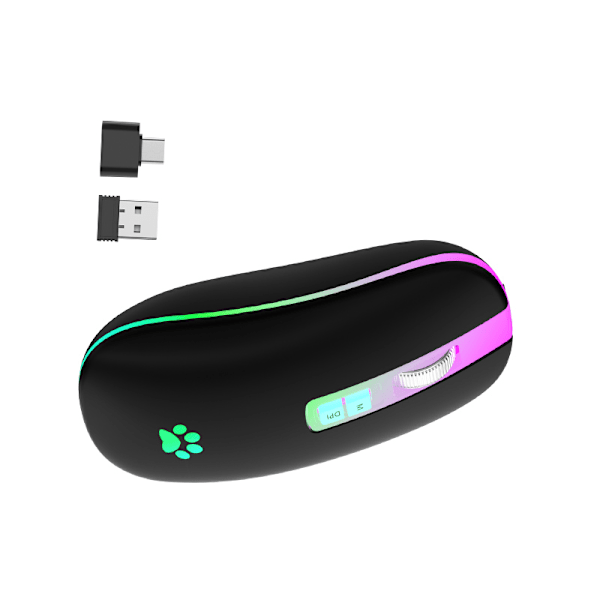 Lydløs Dual Mode Mus: Genopladelig Trådløs Bluetooth 5.1 EN