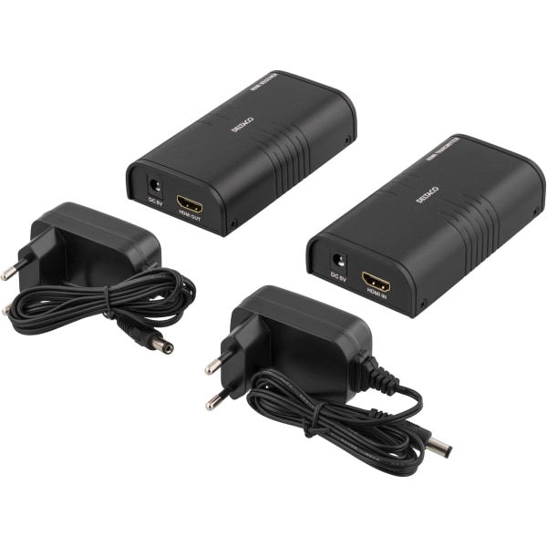 Ethernet HDMI extender, 120 meters in 1080P with Cat6, black