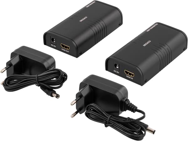 Ethernet HDMI extender, 120 meters in 1080P with Cat6, black