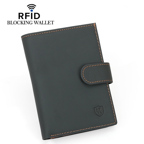 Tyylikäs RFID-nahkalompakko vetoketjullisella kolikkotaskulla