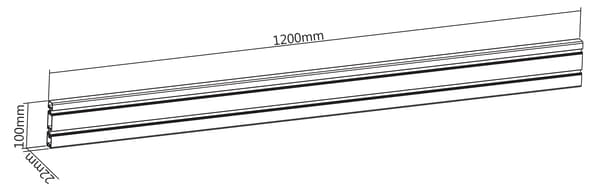 OFFICE Spårpanel i aluminium för skrivbord, 110 cm, vit