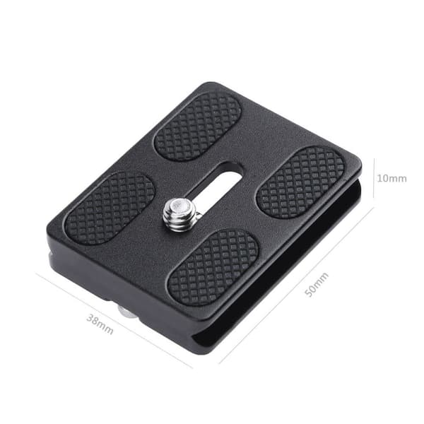 PU50 Kamera stativ monteringsplade Quick release plade til DSLR kamera Black Black