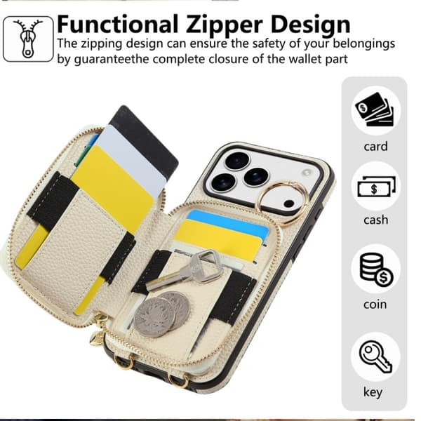 Chic Lychee Textur PU Läder Plånboksfodral Kompatibelt med iPhone 17 - Korthållare & Ställfunktion