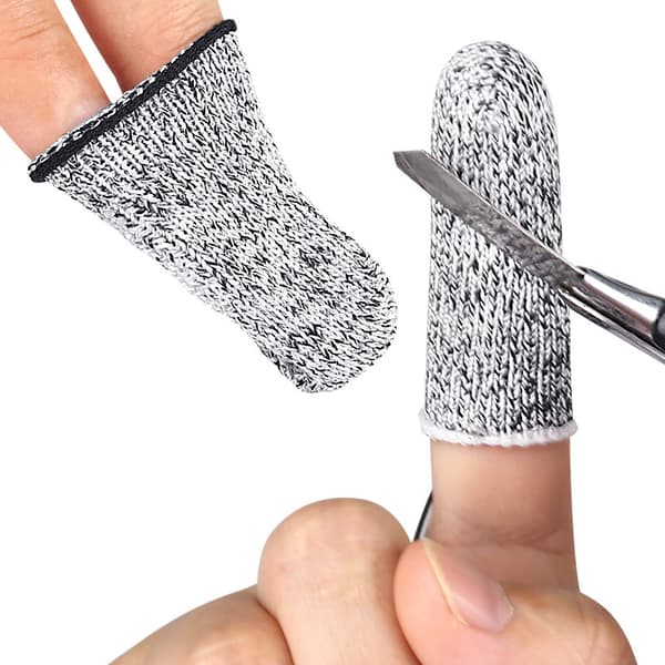 048 Skærebestandig fingerbeskytter - Sort Grå (Almindelig)