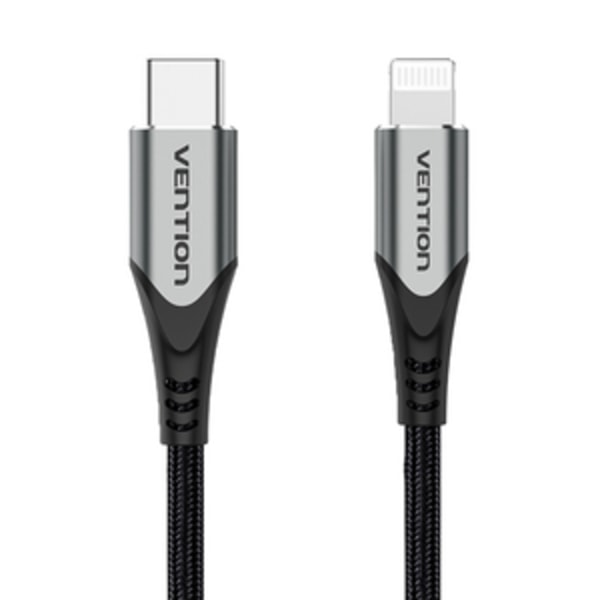USB-C 2.0 till Lightning-kabelventil TACHH 2m MFi Grå
