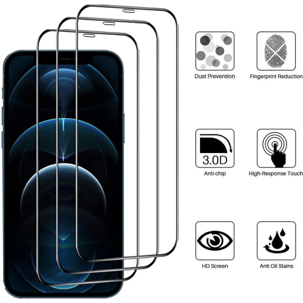 Heltäckande skärmskydd i glas för iPhone, anti-fingeravtryck, da Transparent