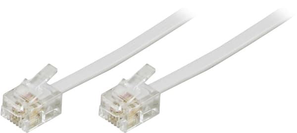 Modular cable, 6P4C(RJ11) to 6P4C(RJ11), 5m, white