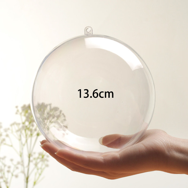Set med 5 fyllbara prydnadsbollar i klar plast - perfekt för DIY-hantverk L