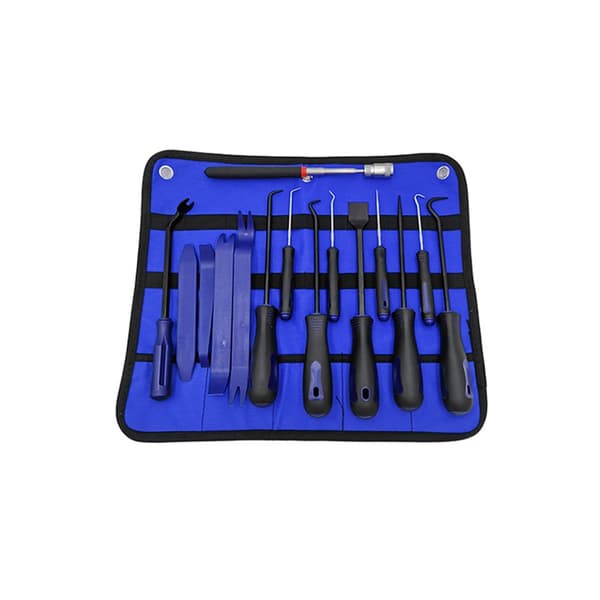15-osainen koukku- ja piikkisarja - Auton tiivisteen irrotustyökalusarja Blue+Black Blue+Black