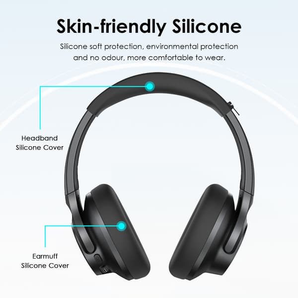 Udskiftningsørepolstring til Anker Soundcore Q20I Hovedtelefoner Black Black