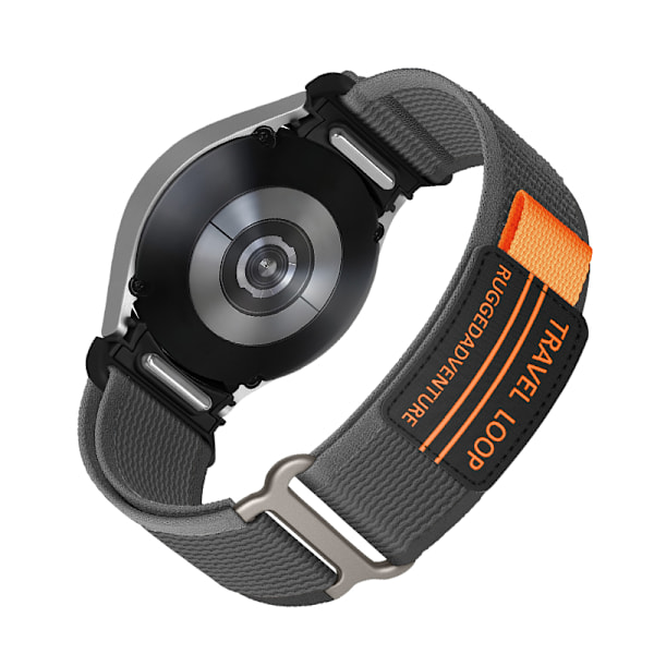 Klockarmband i vävd nylon för Samsung Watch 4/5/6/7/FE Svart+grå M