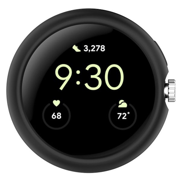 PC halvpack skyddsfodral för Google Pixel Watch Black Black