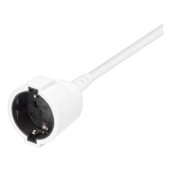 Earthed extension cable 1x CEE 7/3, 1x CEE 7/7, 5m, white