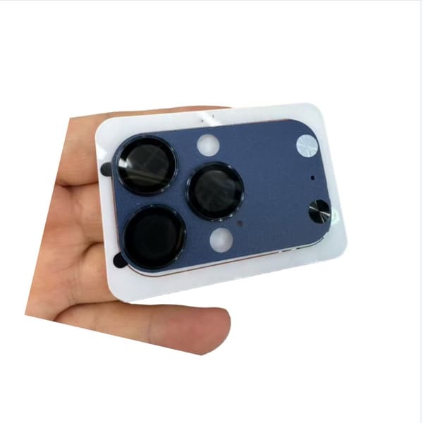 Frostat Härdat Glas Linsskydd kompatibelt med iPhone 14 Pro Max/15 Pro Max/16 Pro Max - Djupblå