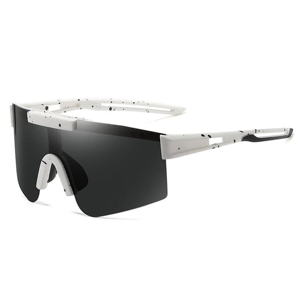 Stilfulde solbriller 3049 hvid stel med sorte prikker Black+Grey Black+Grey