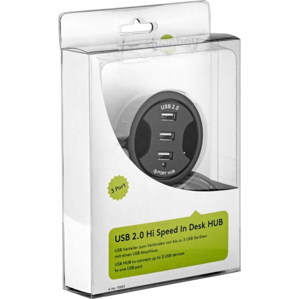 3-portars inbyggd USB-hubb