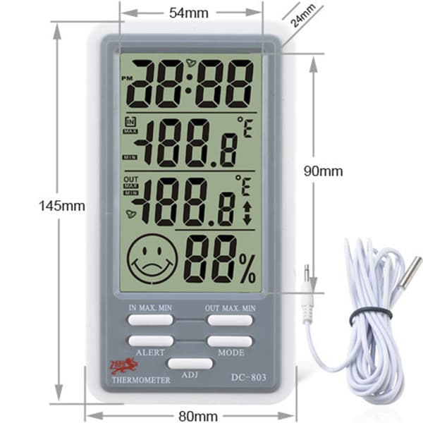Multifunktionell digital termometer med stor display