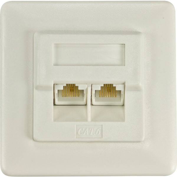 Socket-outlet 2xRJ-45, Krone terminal, UTP, Cat6, white