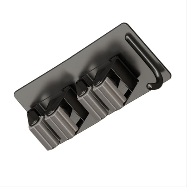 Moppeholder med kroge - Vægmonteret organizer Black Black