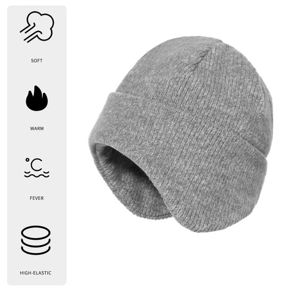 Varm Vintermössa med Öronskydd Grey Grey