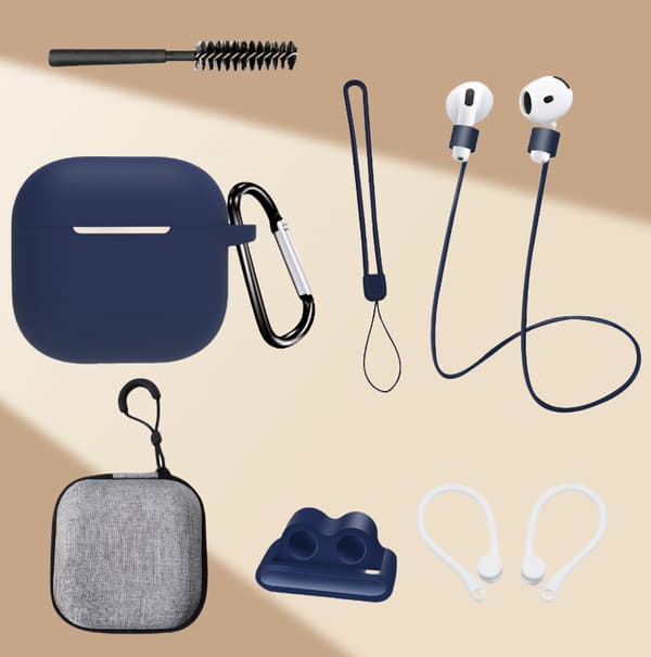 Marinblått 8-delars set för AirPods 4:e generationen