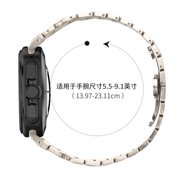 Elegant rustfrit stålrem til Samsung Watch7 47mm Ultra Stjernelys