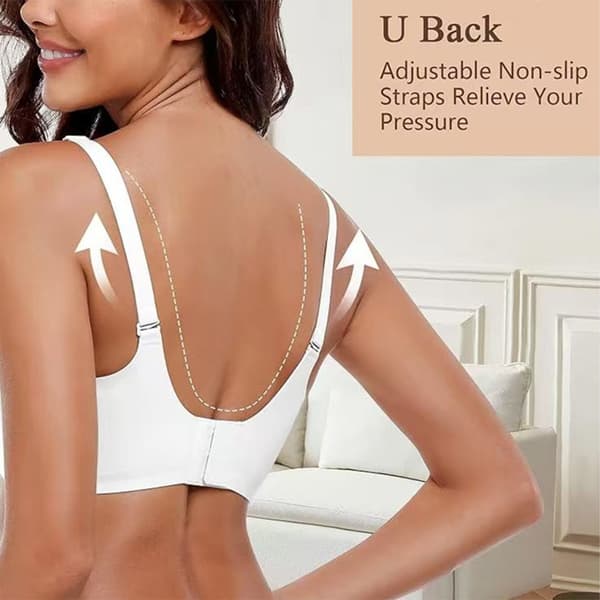 Seamless Wireless Full-Coverage Cotton Bra - Åndbar, Løftende, Samlende, Plus Størrelser White 3XL White 3XL