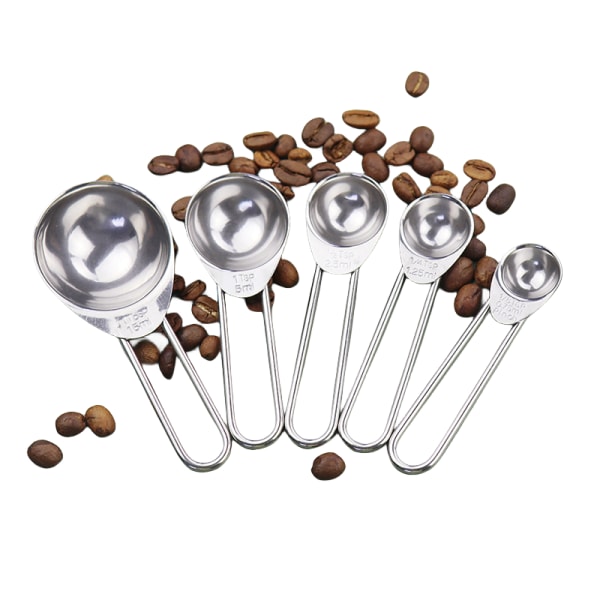 5 förpackningar Måttkopp sked set för bakning matlagning 15/5/2,5/1,25/0,75 ml