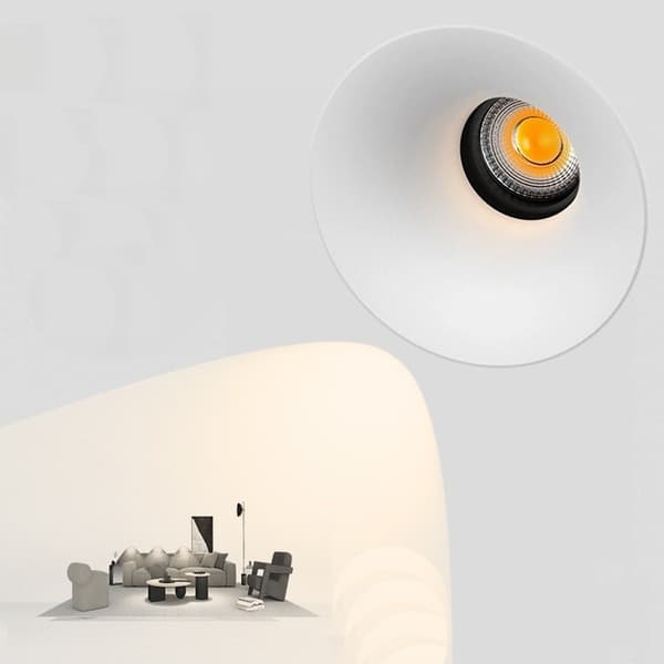 2-pack 12W LED infälld downlight, 75mm utskärning, 4000K, bländskydd
