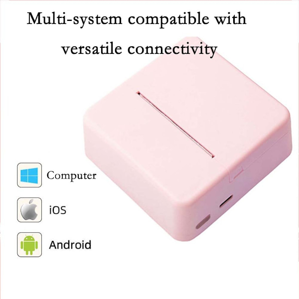 Mini 58mm USB+Bluetooth Termisk Printer - Bærbar Kvitteringsudskrivning til Android, iOS & Windows Pink Pink