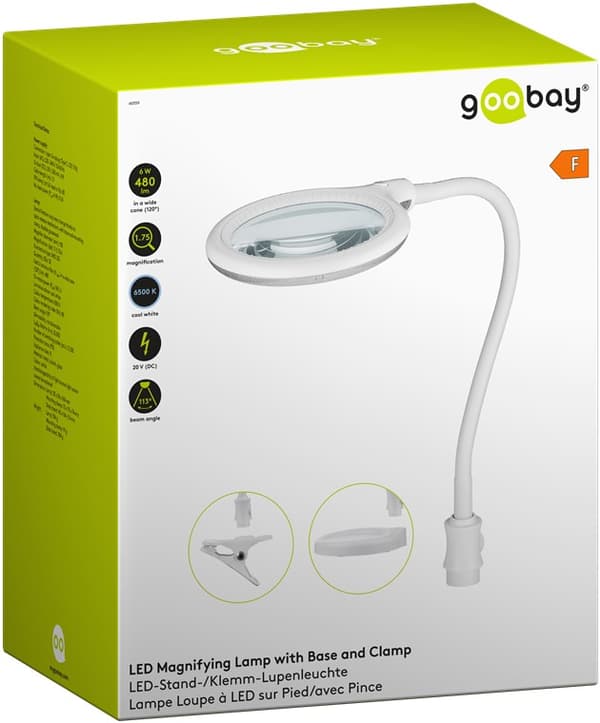 LED-suurennuslamppu jalustalla/pitimellä, 6 W