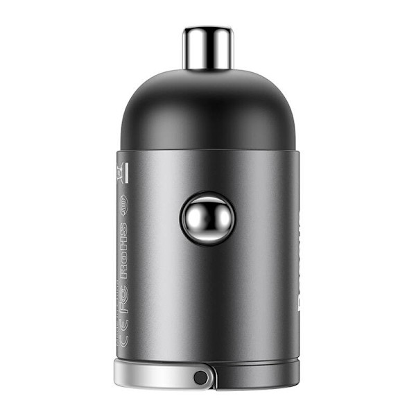 Baseus Tiny Star Mini Quick Charge Billaddare USB Port 30W Grå