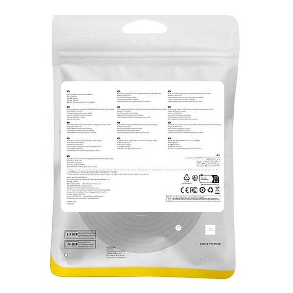 Flettet netværkskabel kat.8 Baseus Ethernet RJ45, 40Gbps, 8m (sort)